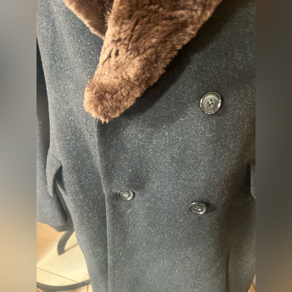 Nordstrom Vintage Wool and Mink long Trench Coat Size L - Picture 5 of 10